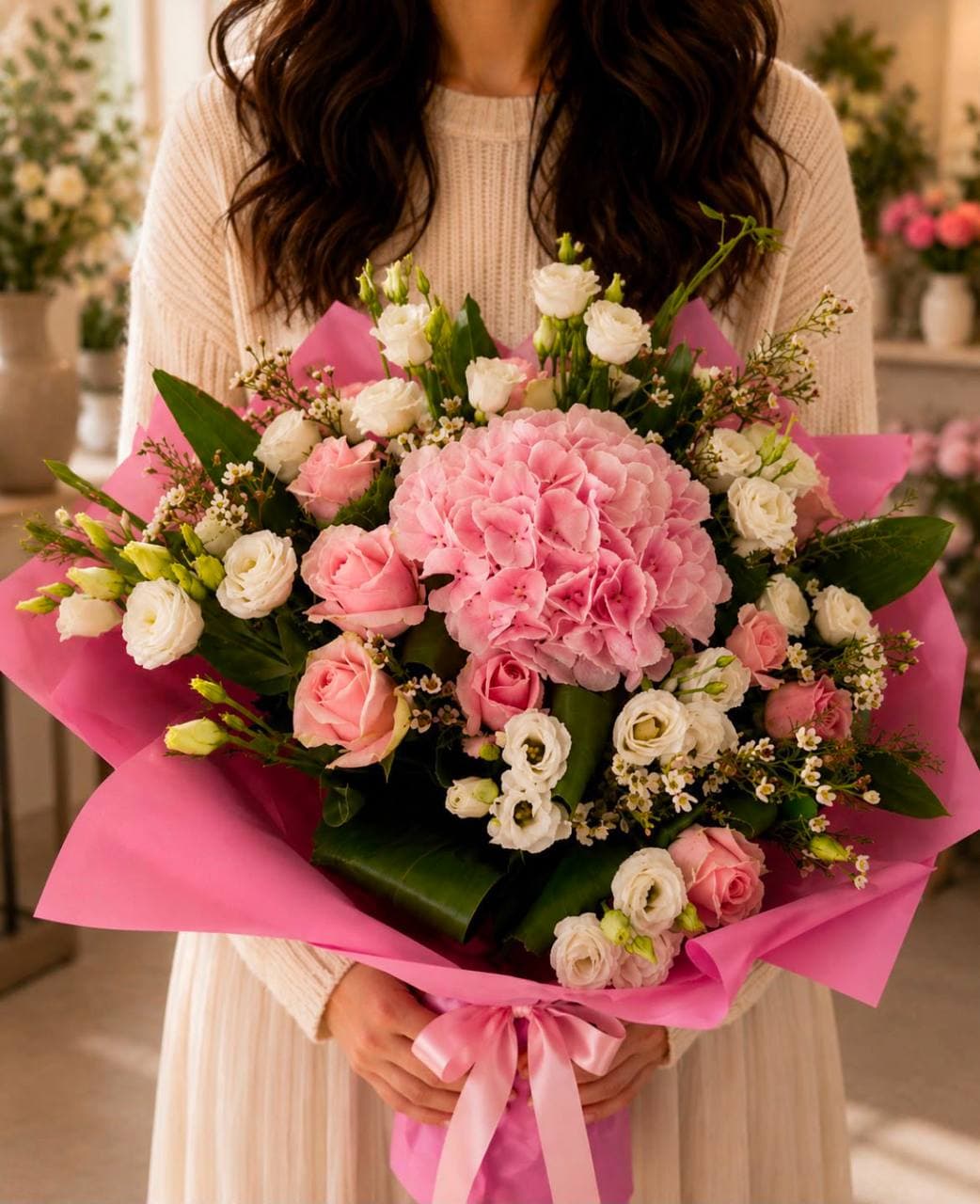 Blush Hortensia Gratie Boeket